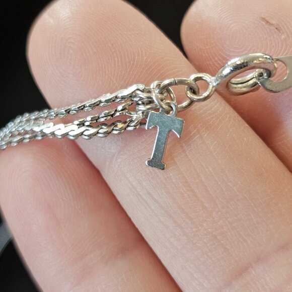 1950s VTG Trifari 3 Strand Long Serpentine Chain Necklace Silver 30" Layered 50s - Picture 5 of 10